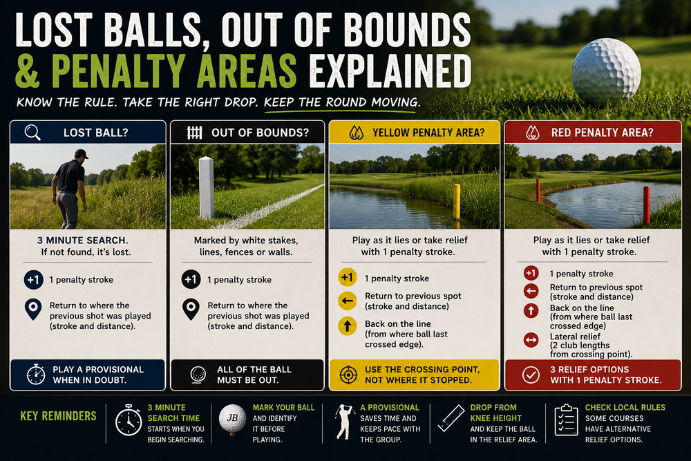 Lost Balls, Out of Bounds and Penalty Areas Explained